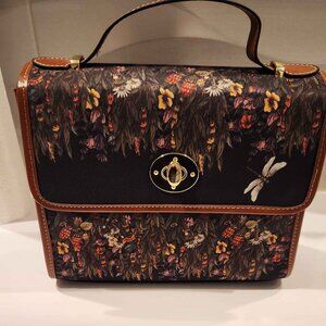 Cottagecore Flower Green Witch Canvas Satchel Bag